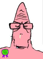 award booger closed_mouth euromutt glasses most_obsessed_faggot_award mucus patrick_star pink pink_skin soyjak spongebob_squarepants starfish subvariant:euromutt variant:markiplier_soyjak // 594x797 // 103.4KB