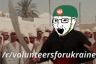 animated brown_skin clothes flag glasses gun hat helmet hohol hoholcaust indiana_jones irl logo meme movie oink open_mouth r_volunteersforukraine raiders_of_the_lost_ark reddit redditard russia russo_ukrainian_war shooting snoo soyjak stubble text ukraine variant:soyak white_skin // 248x166 // 2.4MB