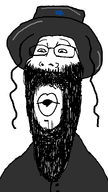 beard clothes curly_hair glasses hat jews judaism lips meta:fixed_version meta:not_a_fucking_duplicate open_mouth star_of_david variant:markiplier_soyjak variant:markiplier_soyjak2 variant:nojak white_background // 867x1536 // 24.3KB