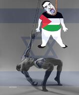 buff clitty clittycel flag:israel flag:palestine gigachad glasses hanging islam israel judaism lynching open_mouth palestine small_penis star_of_david variant:chudjak // 844x1022 // 383.9KB
