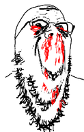 blood closed_mouth deformed distorted glasses seething smile soyjak stretched_chin stretched_mouth stubble subvariant:shrimpish variant:gapejak // 642x1000 // 35.4KB