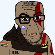 Warrior-Z(user) allah allah_loves_equality bald batman brown_skin discord esl god_of_war islam kratos mudslime muhammad muslims series:fusionjaks shahada shitskin stubble subvariant:feralchud t50_eyes variant:feraljak // 1025x1025 // 100.0KB