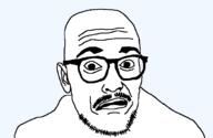 ear glasses mustache open_mouth soyjak stubble subvariant:shortnose variant:longnose // 746x486 // 19.8KB