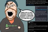 angry beta_male brown_eyebrows brown_stubble bungie hypocritec journalist max_nichols olympics open_mouth soyjak sweet_baby_inc video_game // 1680x1112 // 618.2KB