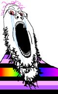 crying flag:radqueer glasses hair pink_hair radqueer seething shocked stubble tranny troon variant:gapejak // 494x800 // 31.4KB