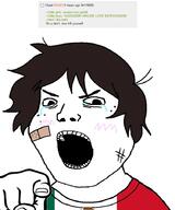 angry blush brown_hair crying flag hand mexico open_mouth pedophile pointing pointing_at_viewer screenshot soyjak soyjak_party subvariant:shoyta variant:gapejak // 751x900 // 177.7KB