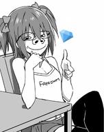 air anime arm clothes femjak full_body gem glasses hair hand loli pointing pointing_at_viewer sky_freedom sleeveless_shirt smile soyjak variant:gapejak // 953x1200 // 469.1KB