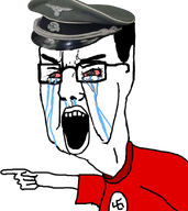 crying leaking nazism pointing_chud raging red_eyes swastika variant:chudjak // 803x899 // 239.2KB