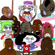 ack anhero bloodshot_eyes brown_troonjak crying discord multiple_soyjaks open_mouth rope soyjak subvariant:big-boy subvariant:feralnigger subvariant:hornyson suicide tongue tranny tyrone variant:a24_slowburn_soyjak variant:alicia variant:bernd variant:chudjak variant:cobson variant:gapejak variant:markiplier_soyjak // 1107x1107 // 323.5KB