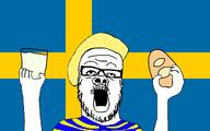 bread clothes country flag glasses hand holding_object milk open_mouth soyjak stubble sweden variant:a24_slowburn_soyjak yellow_hair // 1200x750 // 113.0KB