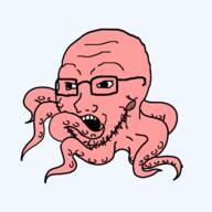 animal anime full_body glasses octopus open_mouth pink_skin series:animaljaks soyjak stubble tentacle tentacle_hentai variant:soyak // 600x600 // 48.4KB
