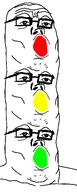 3soyjaks fused glasses green red traffic_light variant:tony_soprano_soyjak yellow // 600x1500 // 54.4KB
