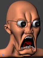 3d ear glasses meta:ai_generated no_eyebrows open_mouth scared subvariant:doctos teeth tongue variant:soyak // 766x1024 // 80.5KB