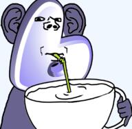 cup drinking drinking_straw ear g_(4chan) gentoo holding_object linux mug sip soyjak subvariant:impdrink technology variant:impish_soyak_ears // 1104x1080 // 451.7KB
