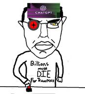 angry arm artificial_intelligence button chatgpt chud closed_mouth cyborg ear glasses inhuman millions_must_die open_ai soyjak subvariant:chudjak_front text variant:chudjak // 615x680 // 50.0KB