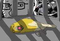 ack animal bird cage canary coal coal_alert coal_background coal_canary dead feathers featured front_facing mouth_open variant:bernd variant:gapejak variant:impish_soyak_ears variant:soyak // 756x525 // 196.5KB