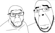 2soyjaks animated confused looking_at_each_other raised_eyebrow variant:cobson variant:feraljak // 788x480 // 519.5KB