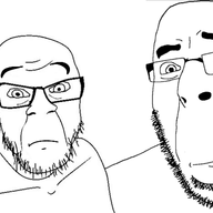 2soyjaks animated confused looking_at_each_other raised_eyebrow variant:cobson variant:feraljak // 788x480 // 519.5KB