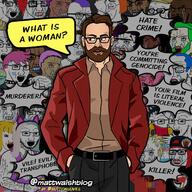 clothes glasses matt_walsh multiple_soyjaks n_hair soyjak speech_bubble stubble text tranny twitter variant:soyak variant:wojak white_skin // 1500x1500 // 525.5KB