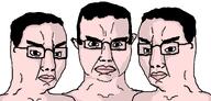 3soyjaks chudjak_brothers glasses hair looking_at_you variant:chudjak white_skin // 1238x592 // 73.8KB