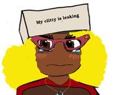 award black_skin blonde_hair_ blush brown_skin clitty clothes glasses hat nate nigger scared subvariant:soyniqua variant:soytan // 1080x776 // 134.7KB
