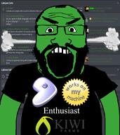angry animal arm banh_xeo_(kiwifarms) beard bird black_skirt chris-chan clothes darksydephil flag flag:spain gentoo glasses green_skin hair imago_(kiwifarms) insuficiencia_renal_(kiwifarms) kiwifarms linux open_mouth roprhongobongo_(kiwifarms) soyjak steam sv_seeker teeth text tommy_tooter tshirt // 800x900 // 234.9KB