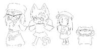 artist:ozae clothes glasses hair mametchi open_mouth soygem_party sproke variant:mameson variant:soytan variant:sproketan variant:tama // 981x496 // 13.9KB