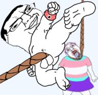 dragon_ball full_body hanging naked nazism nsfw rope smug soyjak swastika tranny variant:bernd variant:chudjak // 697x673 // 238.6KB