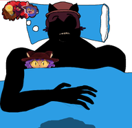 blanket buff cat_ear closed_eyes clothes dream hat holding_object jimbo_(namefag) meta:namefags nigger niko_(oneshot) one_tooth open_mouth pancake pillow plush sleeping trend:slopjak vantablack_skin variant:alicia wet_dream wooden_teeth yellow_eyes yellow_teeth // 2048x1986 // 697.9KB