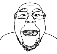 bald cross_eyed eyebrows glasses gums haha_you_clowns lips nose open_mouth stubble teeth variant:bernd wrinkles // 1200x1125 // 30.2KB