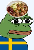 amphibian bald closed_mouth clothes country europe european flag flag:sweden food frog gravy green_skin irl lingdonberry lips looking_at_you mashed_potatoes nas nas:pepe neutral pepe_the_frog plate potato series:pepe_hat sweden swedish_flag swedish_meatball transparent_background tshirt // 1008x1479 // 689.6KB amphibian bald closed_mouth clothes country europe european flag flag:sweden food frog gravy green_skin irl lingdonberry lips looking_at_you mashed_potatoes nas nas:pepe neutral pepe_the_frog plate potato series:pepe_hat sweden swedish_flag swedish_meatball transparent_background tshirt // 1008x1479 // 689.6KB