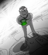 arm ball crack eyebrows frown full_body glasses green_ball hand holding_object multiple_soyjaks open_mouth orange_eyes shading shadow skeuomorphism soyjak stubble variant:bernd variant:markiplier_soyjak white_skin // 1035x1200 // 598.5KB