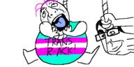 2soyjaks ack arm closed_mouth full_body hair hand hanging holding_object holding_rope lynching noose oekaki open_mouth purple_hair rope smile soyjak tongue tranny trans_rights variant:bernd variant:chudjak // 500x250 // 26.5KB
