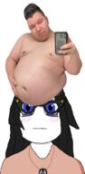 arm clothes ear fat glasses hair hand hat holding_object irl looking_at_you nikocado_avocado phone selfie soyjak variant:soytan white_skin // 531x1082 // 331.3KB