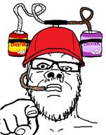 can cap clothes drinking drinking_helmet glasses hand hat mustache pointing pointing_at_viewer scout_(tf2) soda soyjak stubble team_fortress_2 valve variant:a24_slowburn_soyjak video_game // 486x617 // 71.3KB