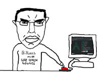 arch_linux arm button closed_mouth computer finger glasses hand millions_must_die monitor subvariant:pol_face text variant:chudjak // 867x681 // 137.5KB