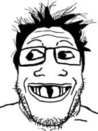 deformed glasses grinlook hair soyjak stubble subvariant:grinlook_poggers variant:markiplier_soyjak // 600x800 // 31.0KB