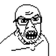 angry animated glasses meta:not_oc open_mouth pixel_art soyjak stubble transparent_background variant:feraljak // 64x64 // 908