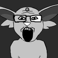 black_and_white eeveelution espeon gem grey_background jewel johto pokemon psychic soyjak variant:markiplier_soyjak // 800x800 // 78.2KB