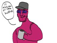 clothes doll_(user)ll hat mug smile text variant:feraljak // 1408x1057 // 28.6KB