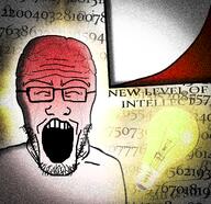 artist:greenfag bald closed_eyes cry crying equation glasses graph iq light lightbulb number open_mouth smart stubble text variant:markiplier_soyjak vein // 1150x1112 // 3.0MB