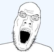 angry beard glasses open_mouth template transparent_background variant:poopniger // 640x613 // 10.2KB