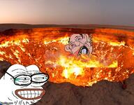 2soyjaks ack amerimutt animal anti_mutt bloodshot_eyes brown_skin burning clothes crater crying dead ear fire frog glasses hair imgflip.com irl_background laughing lips open_mouth pepe rope smile soyjak squinting stubble subvariant:ackmutt suicide tear tongue turkmenistan variant:bernd variant:pepejak // 641x500 // 124.0KB