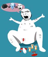 angry arm blood coal full_body gem glasses globohomo hand leg neovagina nipple open_mouth penis soyjak stubble thought_bubble tranny variant:cobson // 649x768 // 75.8KB