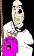 banana_split_ice_cream buck_breaking caca crying hanging pacifier purple_skin quote_admin rope subvariant:hornyson variant:cobson variant:hydejak // 500x815 // 236.1KB