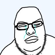 bald crying eyes_closed fat fatass glasses meta:tagme retard soyjak transparent_background variant:crybaby // 1000x1000 // 56.0KB