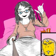antiswarthy_(namefag) artist:rusoriz artist:sleep_chvd clothes coomer_artstyle eskimo female femdom glasses hair holding_object leash meta:namefags queen_of_spades soy soylent subvariant:feralsquirrel variant:cobson variant:feraljak variant:soytan yellow_skin // 1450x1450 // 1.4MB