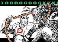 ack alien battle detailed flag:transgender_pride_flag monster rope space_marine subvariant:perceptive_chud troon variant:chudjak white_skin xenomorph // 900x650 // 127.7KB