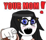 blush clothes glasses hair pointing pointing_at_viewer variant:soytan your_mom // 534x467 // 30.0KB