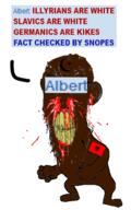 albania albert_(user) blood brown_skin flag:albania germanic glasses illyrian islam muslims nigger rage shitskin slavic stubble subvariant:feralrage variant:feraljak // 299x479 // 87.9KB